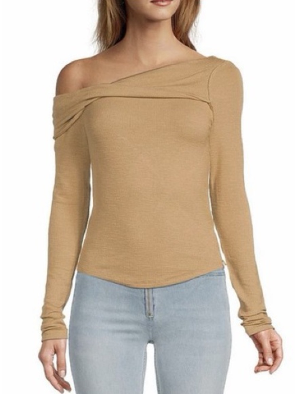 NWT We The Free Winter Wheat Off-Shoulder Ribbed Top Size S